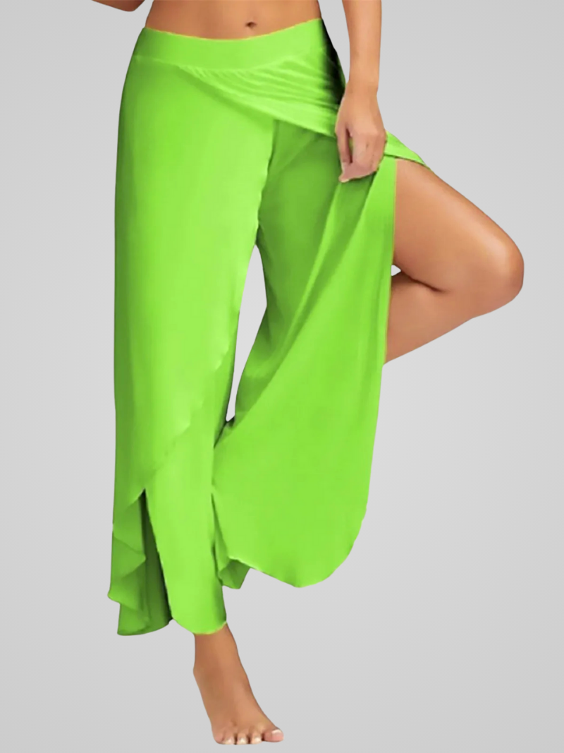 Juna | Pantalon De Yoga Stylée à Jambe Large pour femme avec Fentes Latérales