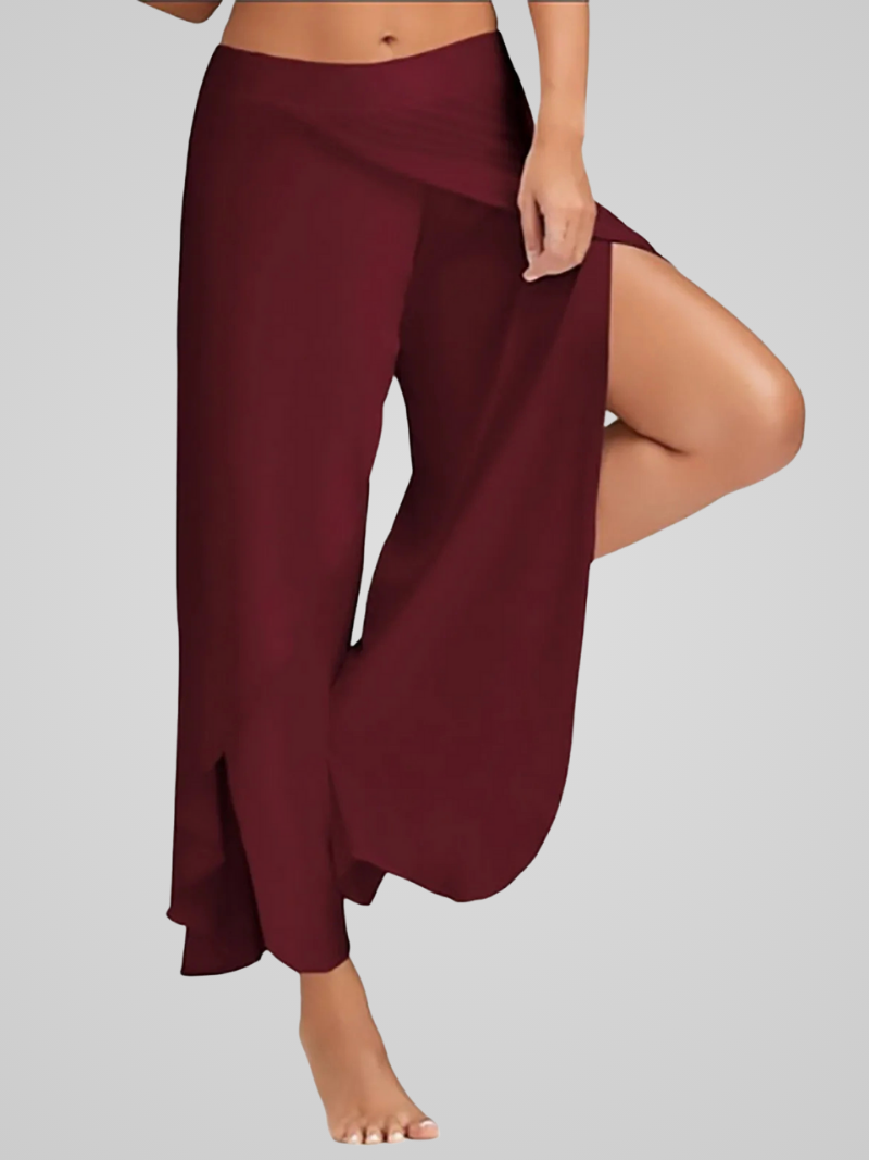 Juna | Pantalon De Yoga Stylée à Jambe Large pour femme avec Fentes Latérales