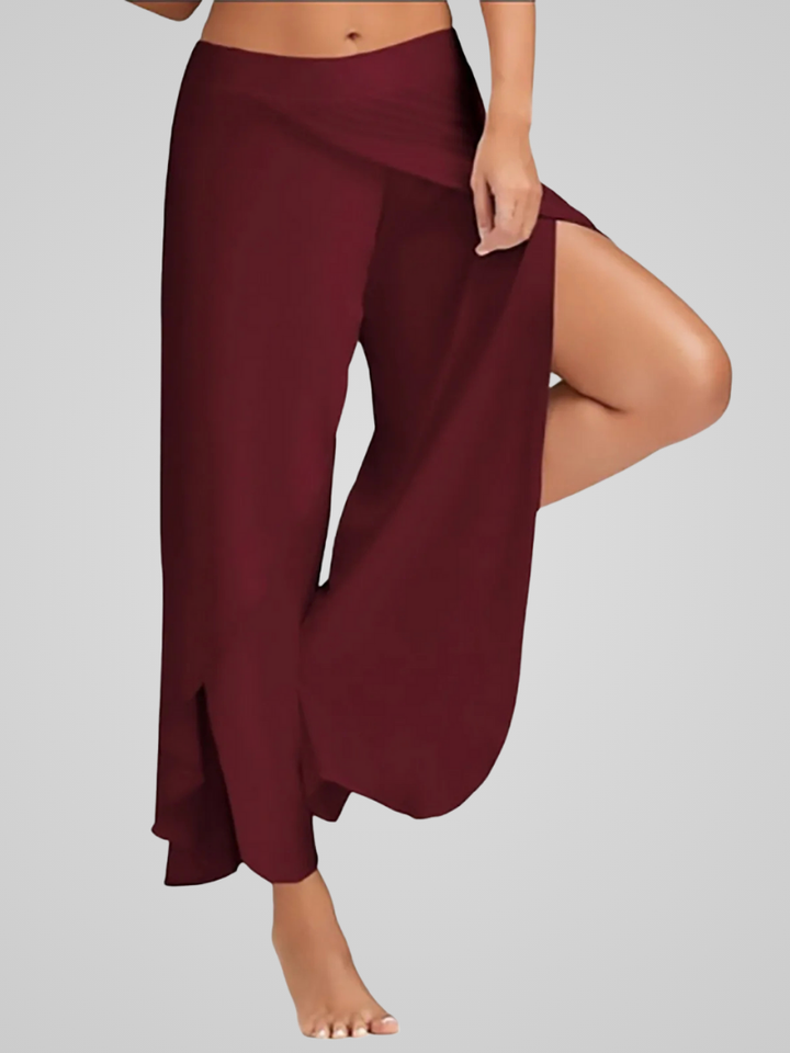Juna | Pantalon De Yoga Stylée à Jambe Large pour femme avec Fentes Latérales