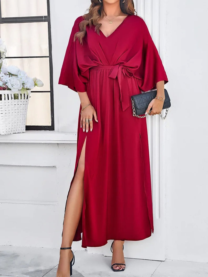 Nina | Vibrante V-Cou Printanière Robe