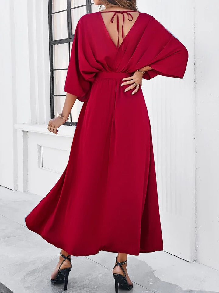Nina | Vibrante V-Cou Printanière Robe