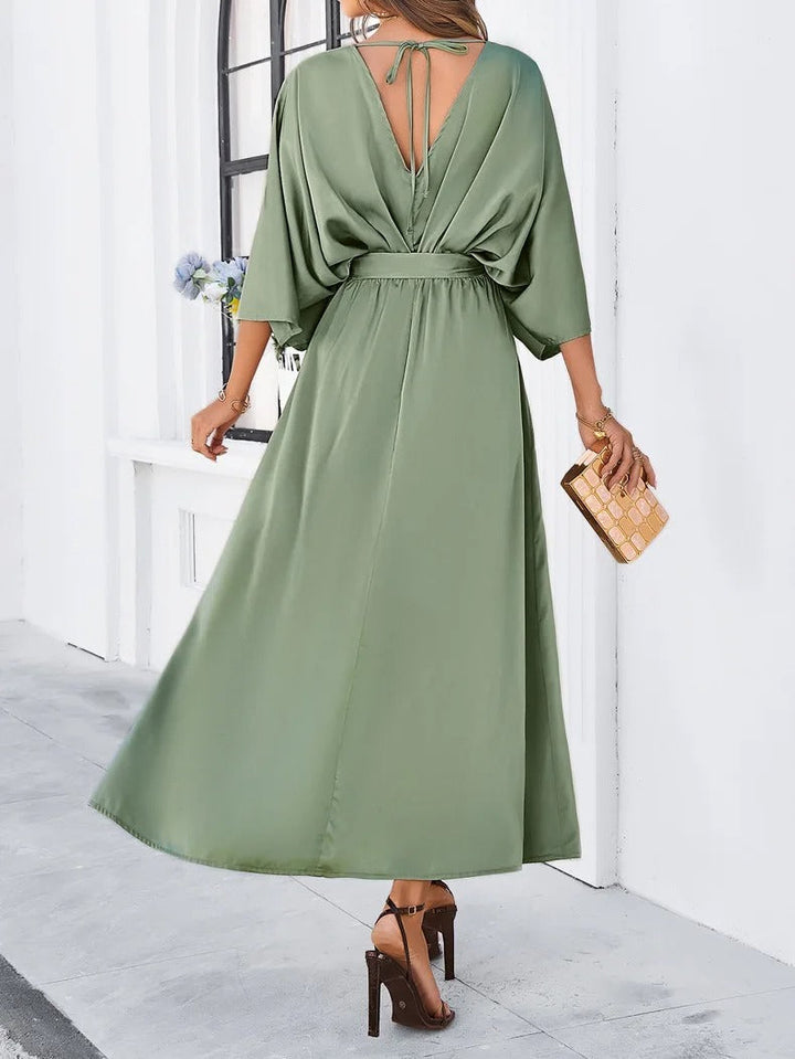 Nina | Vibrante V-Cou Printanière Robe