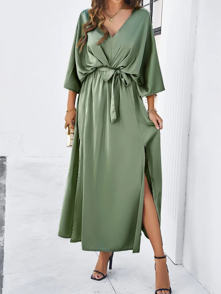 Nina | Vibrante V-Cou Printanière Robe