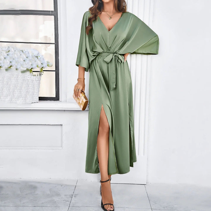 Nina | Vibrante V-Cou Printanière Robe