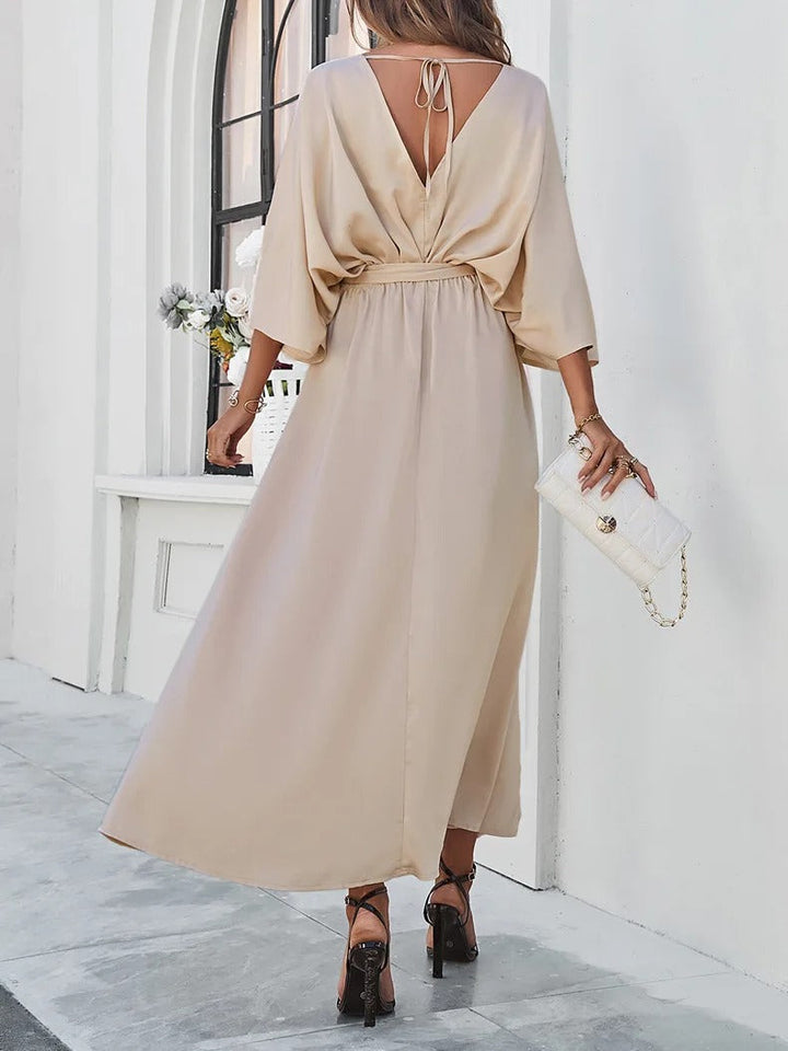 Nina | Vibrante V-Cou Printanière Robe