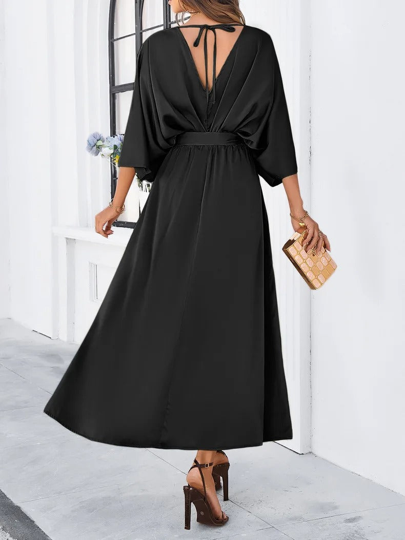 Nina | Vibrante V-Cou Printanière Robe