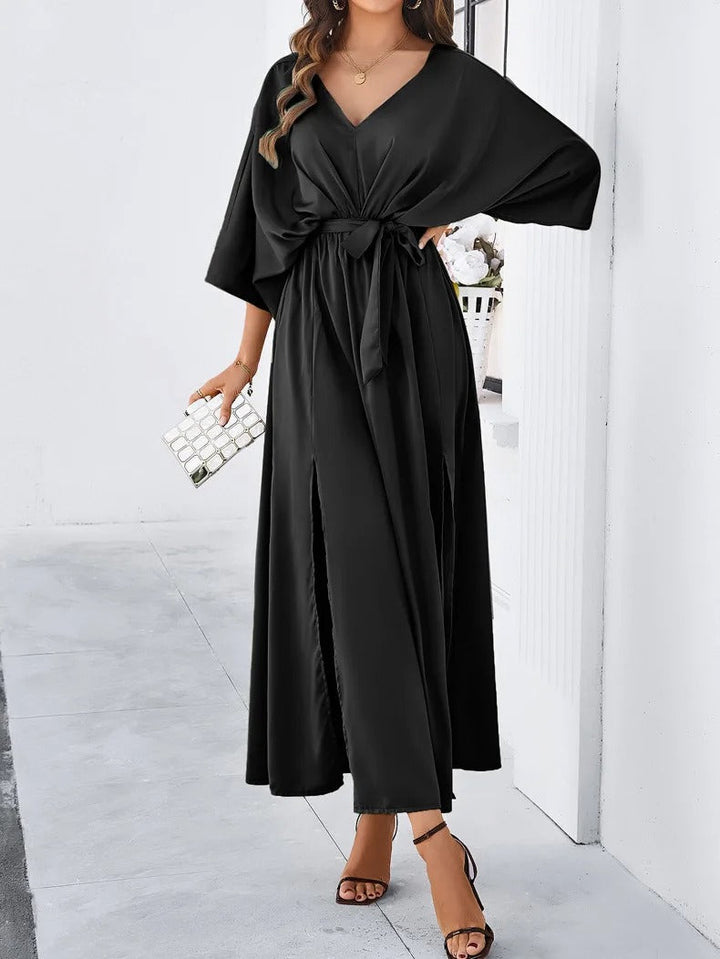 Nina | Vibrante V-Cou Printanière Robe