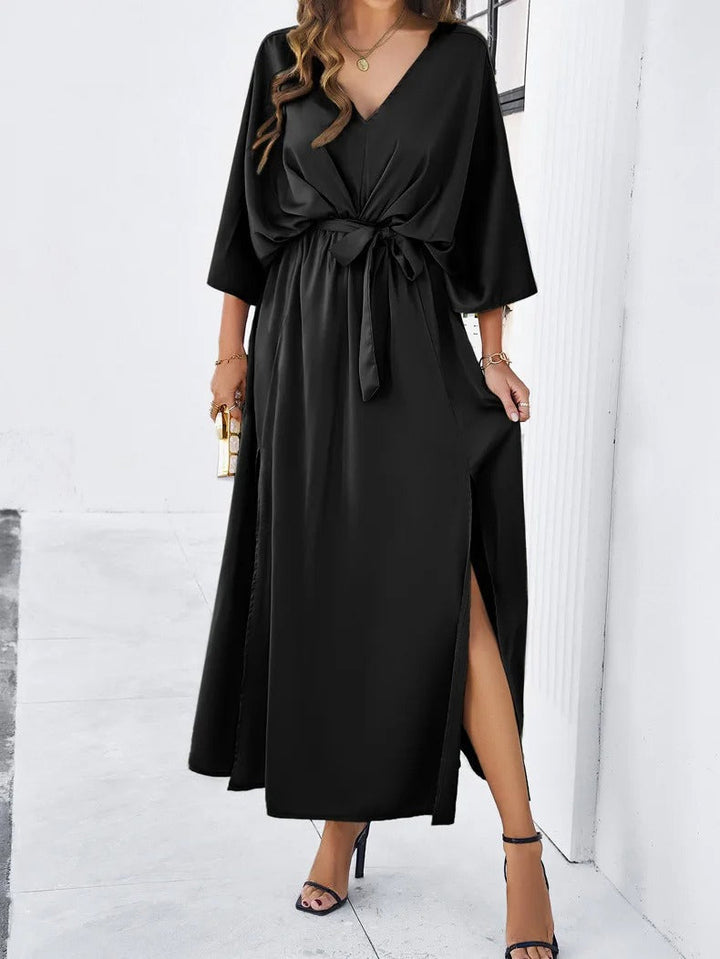 Nina | Vibrante V-Cou Printanière Robe