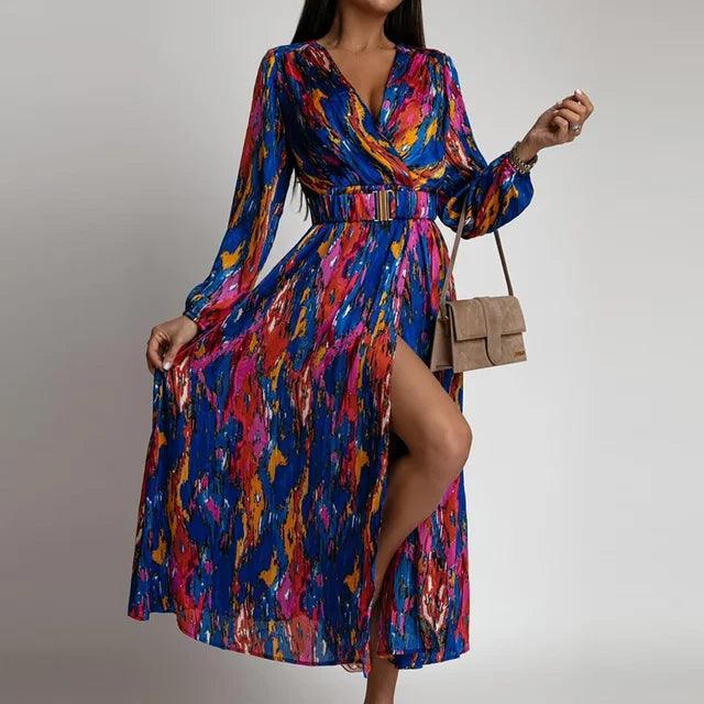 Mireille | V-Col Bohème Style Robe Pour Femmes