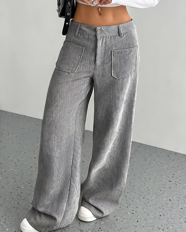 Penira | Pantalon en velours côtelé à jambes larges pour femmes