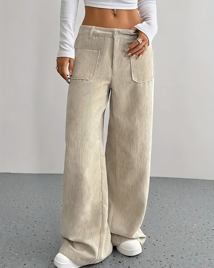 Penira | Pantalon en velours côtelé à jambes larges pour femmes