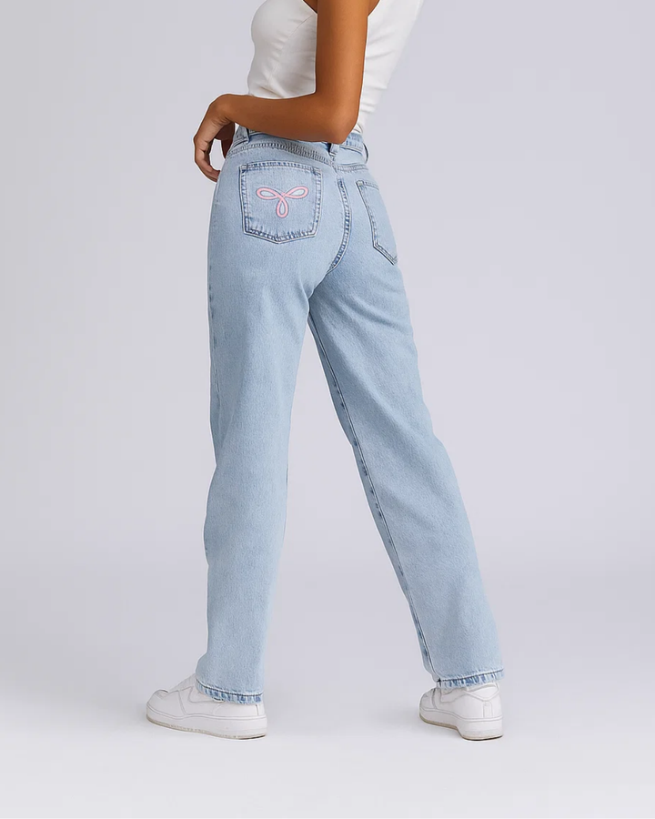 Talora | Jeans Taille Haute Bouffante Pour Femme