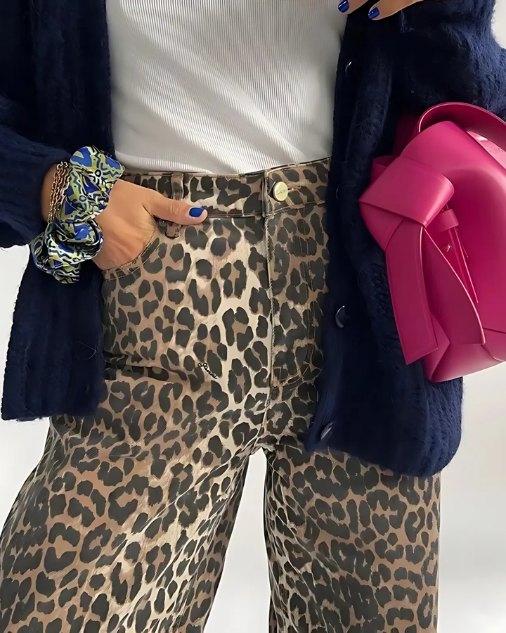 Nyelle | Jean Imprimé Léopard Pour Femmes