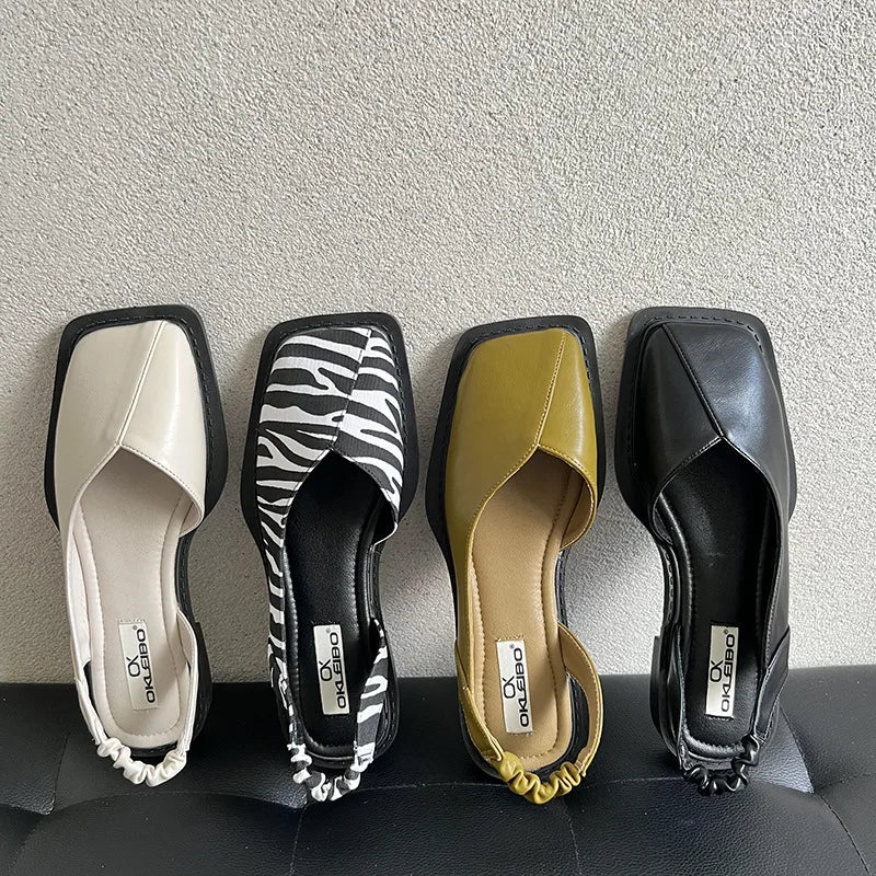 Vayla | Sandales à Bride-Arriere Pour Femmes avec Bout Carré - Conception Unique