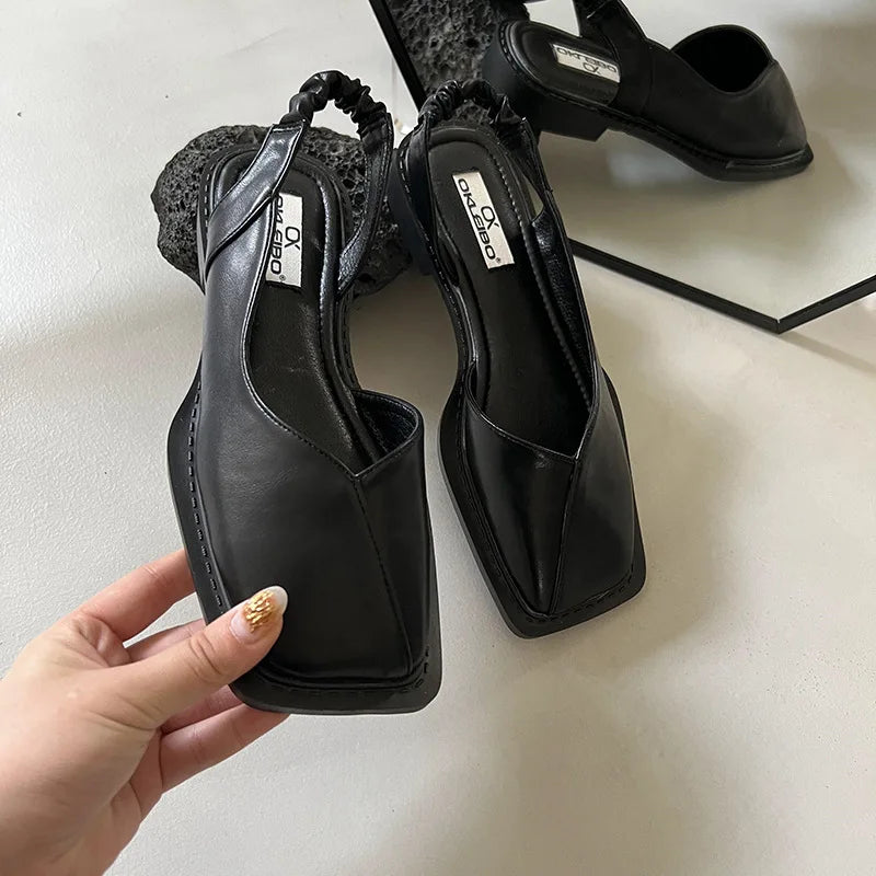 Vayla | Sandales à Bride-Arriere Pour Femmes avec Bout Carré - Conception Unique