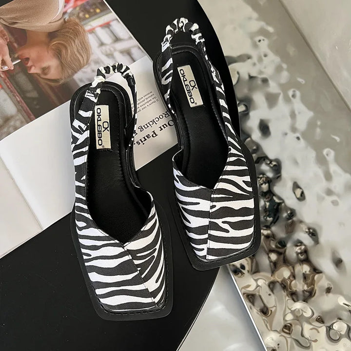 Vayla | Sandales à Bride-Arriere Pour Femmes avec Bout Carré - Conception Unique