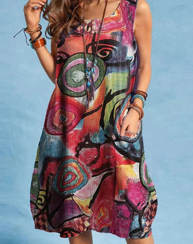 Fadeya | Sans Manches Bohème Robe Enveloppante