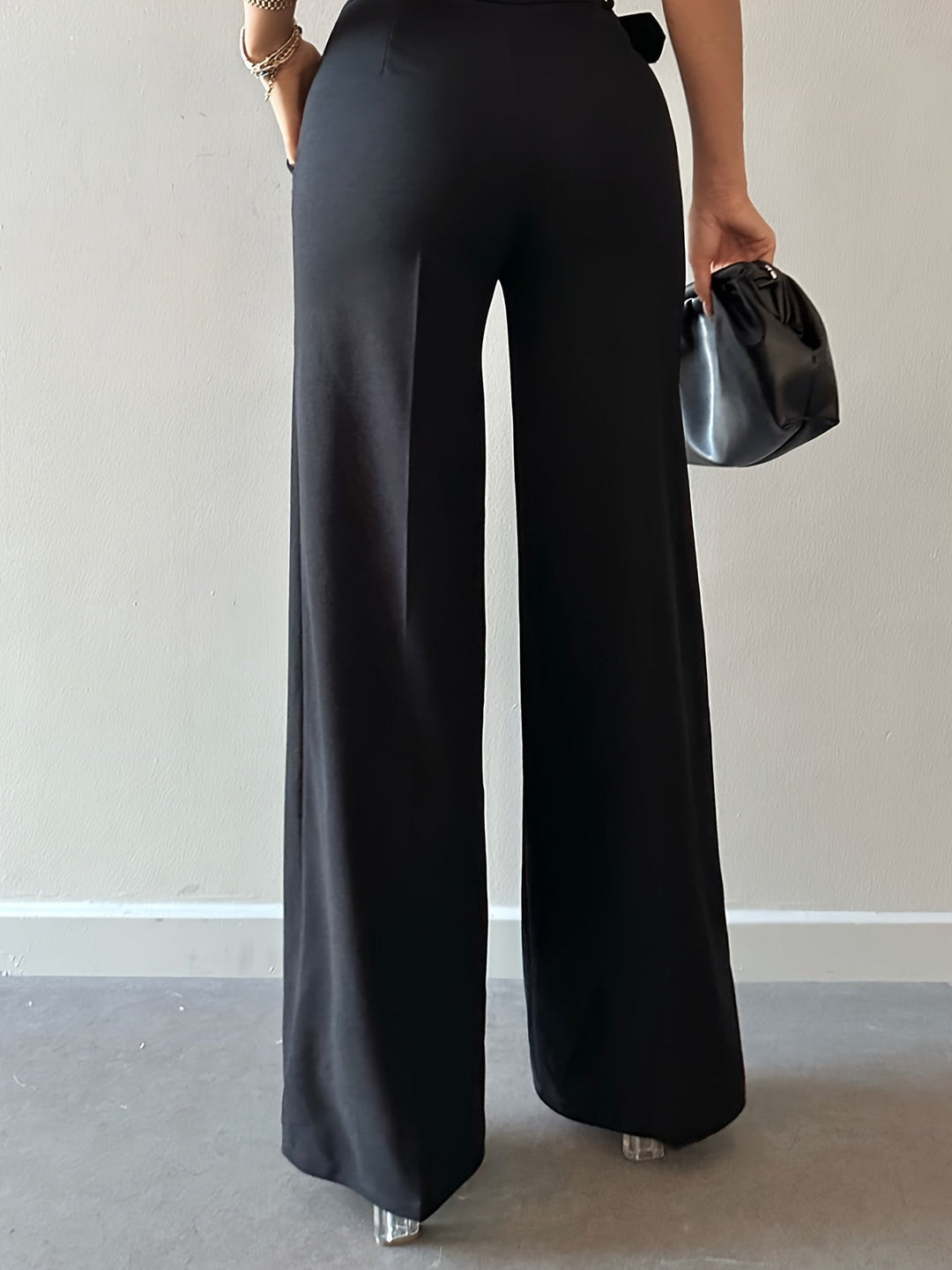 Irisa | Pantalon à Large Taille Haute avec Ceinture