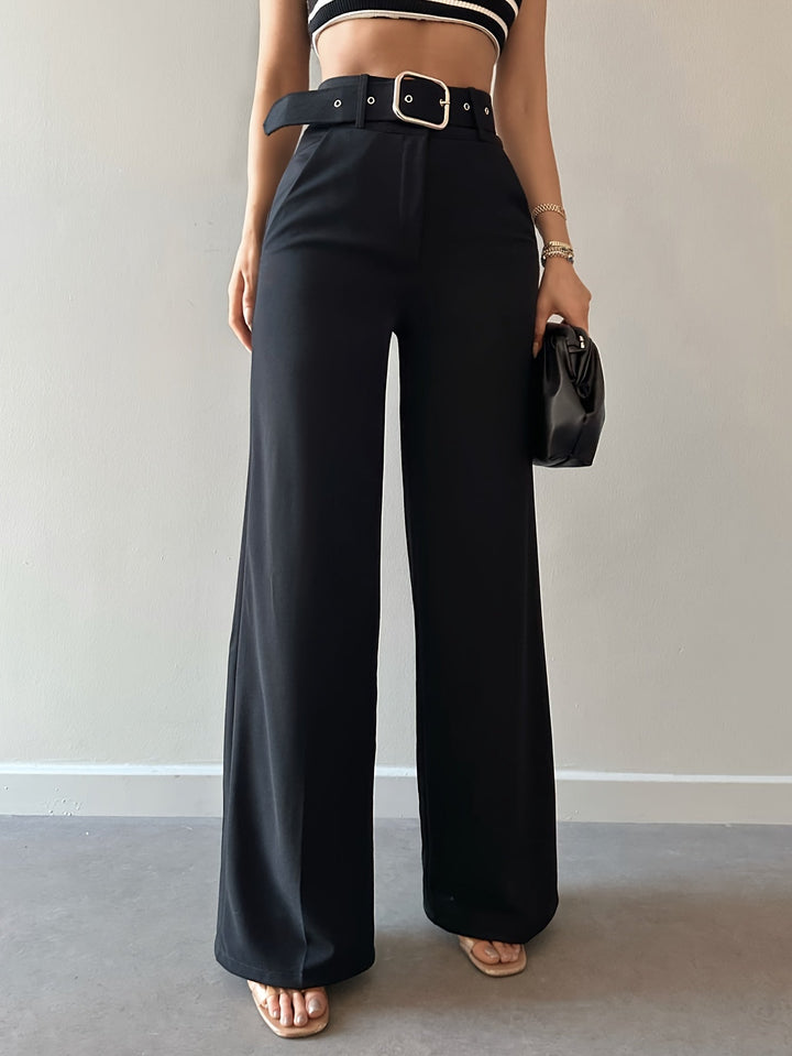 Irisa | Pantalon à Large Taille Haute avec Ceinture