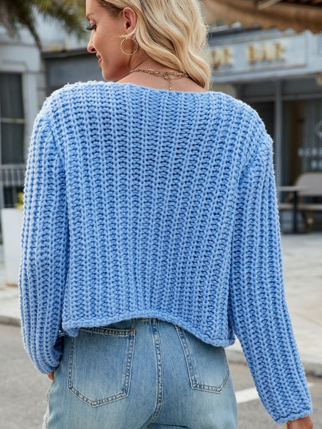Amara | Cardigan à Col Rond avec Boutons Dorés