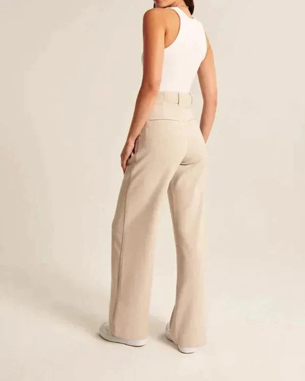 Fiorella | Taille-Haute Tailleur Ajusté Jambe-Large Femme Pantalon