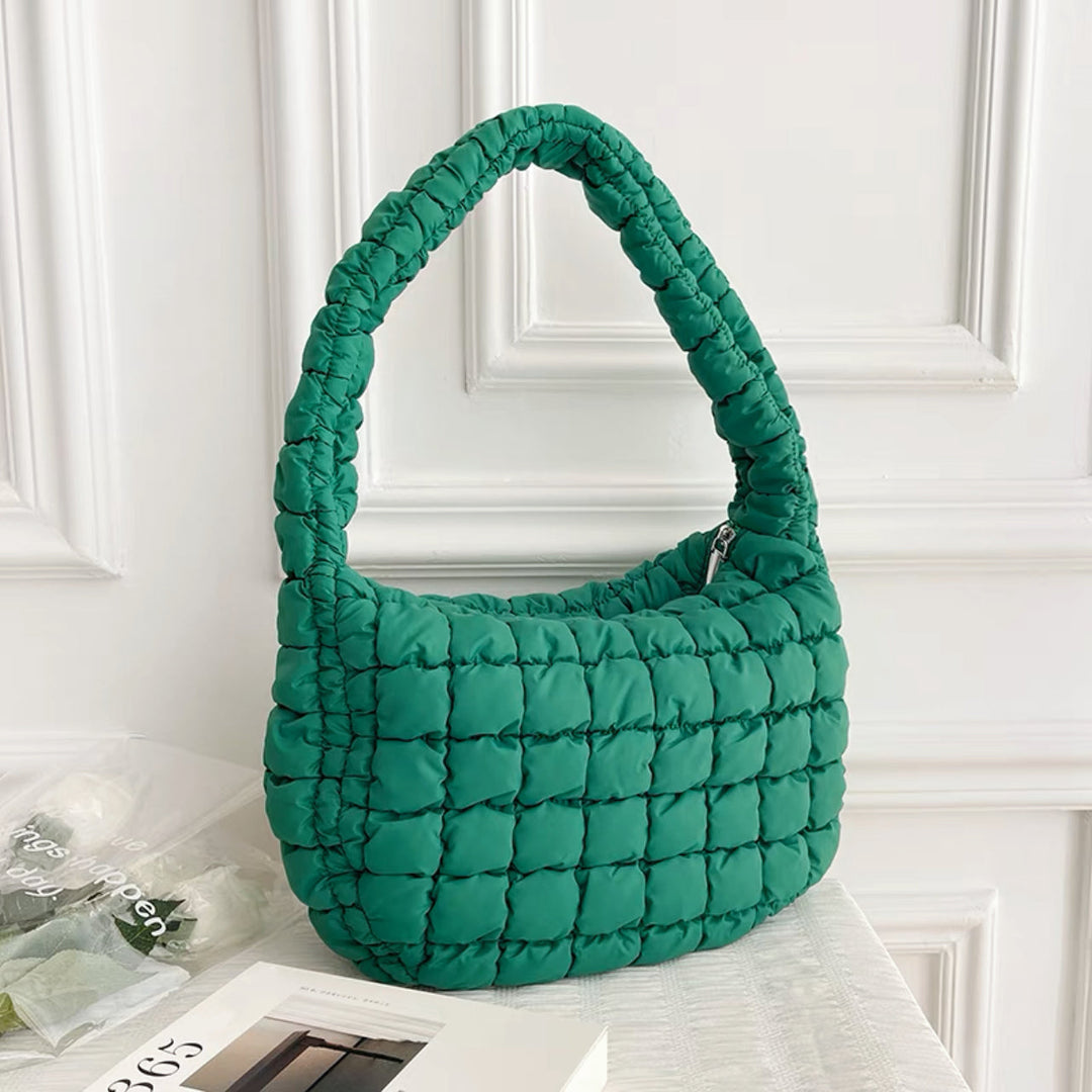 Kiora | Sac à Bandoulière Puffer de Couleur Unie Pour Femmes