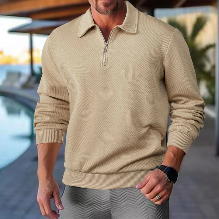 Evorn | Prémium Hommes Trimestre‑Zippé Tricot Pull