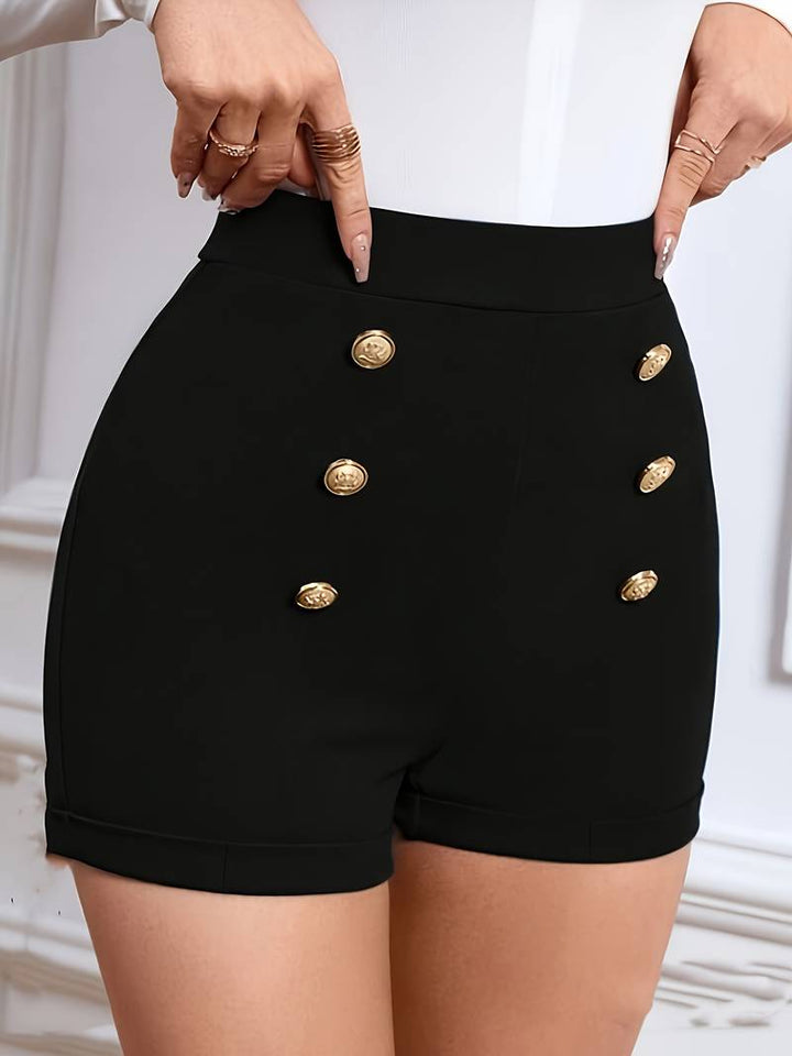 Alethea | Short D'été Stylée Femmes avec Boutons Décoratifs