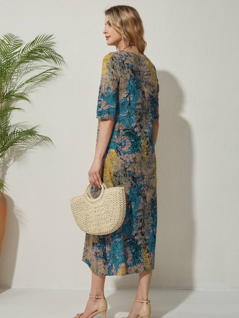 Olithia | Robe Millésimé à Imprimé Abstrait