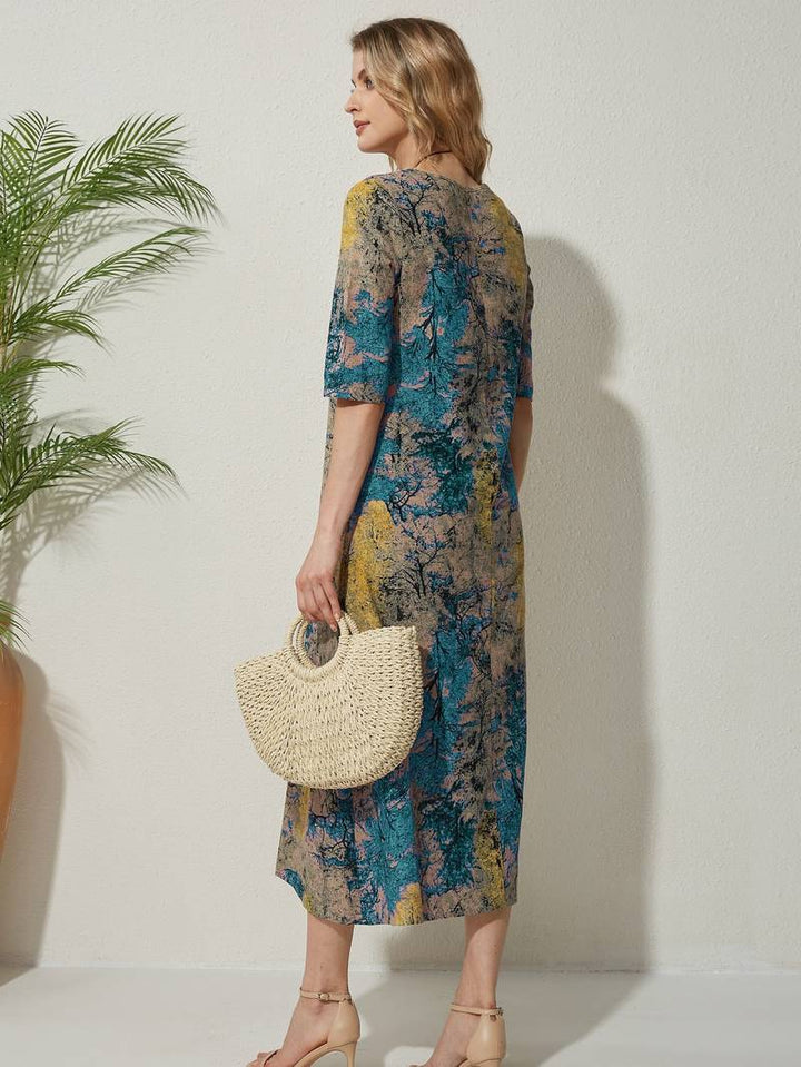 Olithia | Robe Millésimé à Imprimé Abstrait
