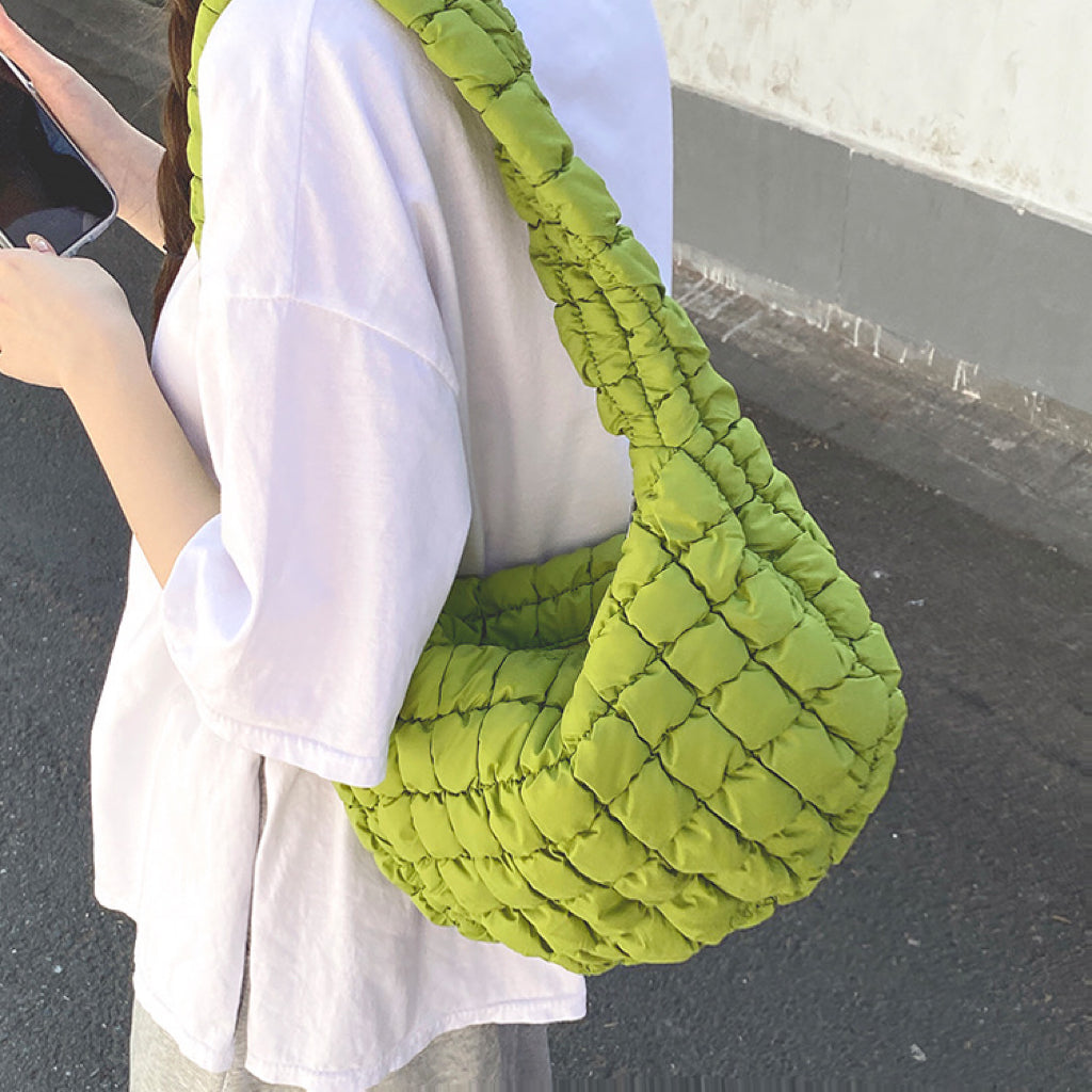 Kiora | Sac à Bandoulière Puffer de Couleur Unie Pour Femmes