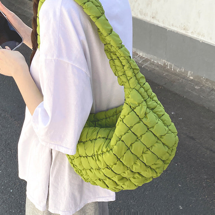 Kiora | Sac à Bandoulière Puffer de Couleur Unie Pour Femmes