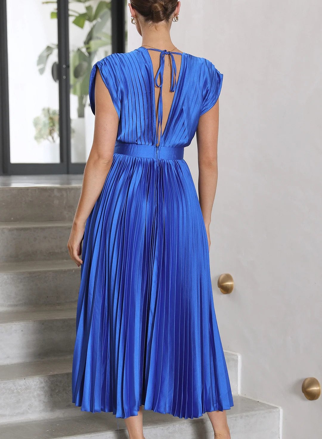Vesper | Maxi-Robe Manches Courtes De Couleur Unie Pour Femmes