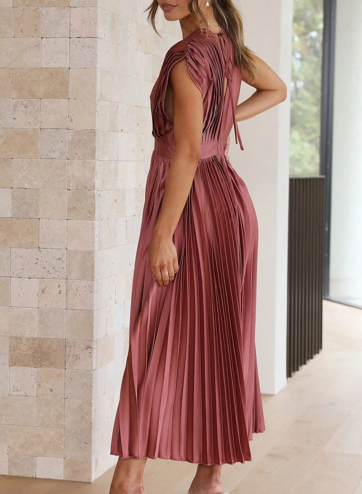 Vesper | Maxi-Robe Manches Courtes De Couleur Unie Pour Femmes