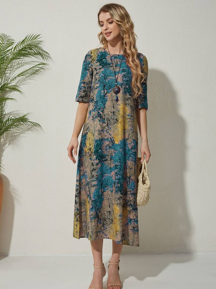Olithia | Robe Millésimé à Imprimé Abstrait