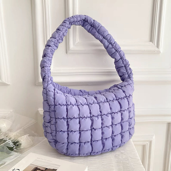 Kiora | Sac à Bandoulière Puffer de Couleur Unie Pour Femmes