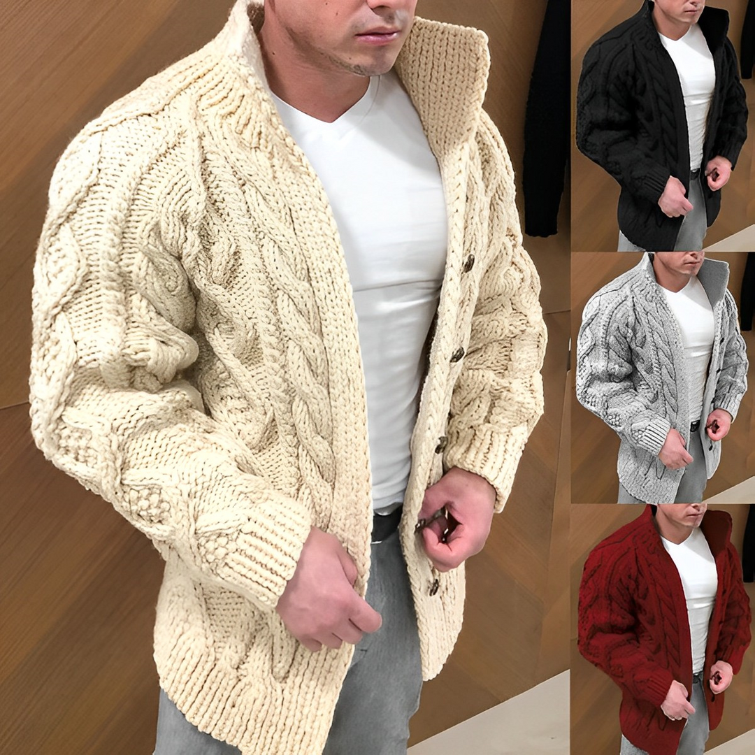 Ove | Hommes Chaud Câble Tricot Cardigan