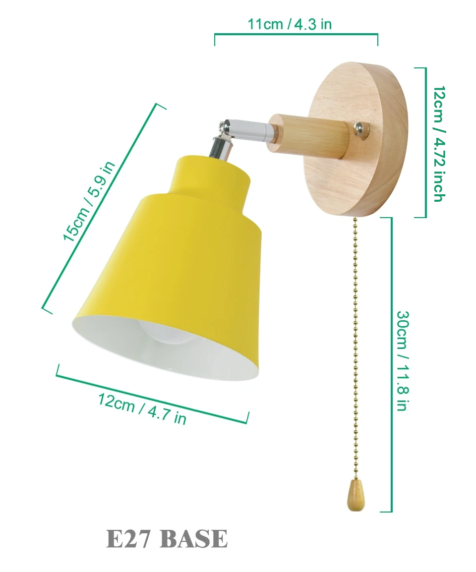 Brevik | Lampe Murale avec Interrupteur à Tirette