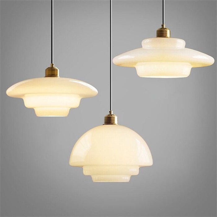 Yandir | Lampe Suspendue à Abat-jour Blanc Lait Pour Intérieurs Rétro et Modernes