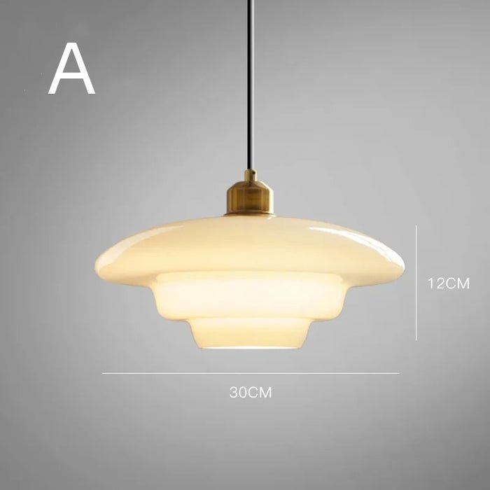 Yandir | Lampe Suspendue à Abat-jour Blanc Lait Pour Intérieurs Rétro et Modernes