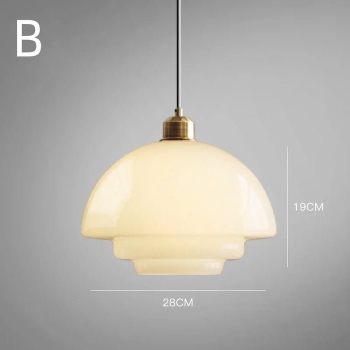 Yandir | Lampe Suspendue à Abat-jour Blanc Lait Pour Intérieurs Rétro et Modernes
