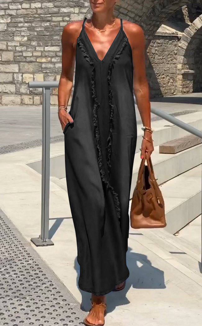 Orelia | Robe Chasuble Toile De Jean Confortable Pour Femmes
