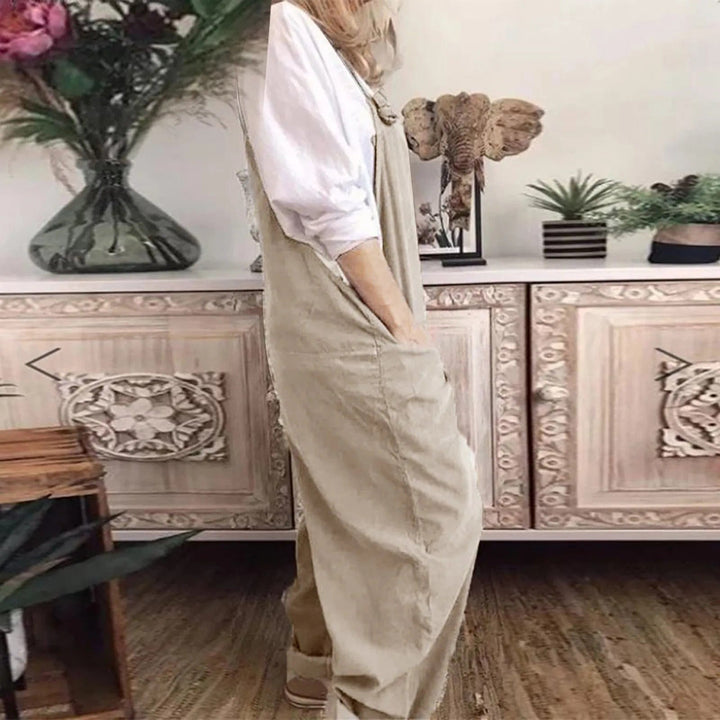 Thalia | Combinaison en Coton Lin à Coupe Décontractée Pour Femme