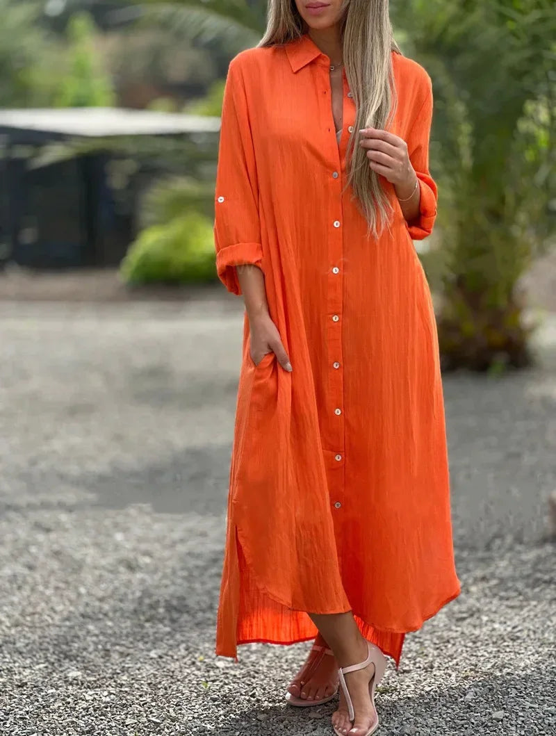 Maëlle | Bouton-Enbas Maxi Robe Pour Femmes