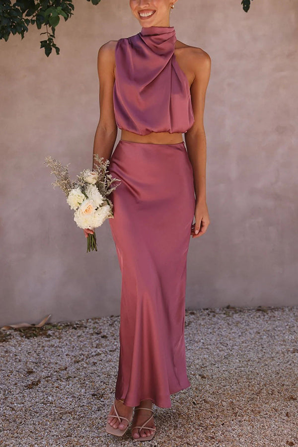 Velira | Ensemble Deux Pièces Satin Pour Femmes