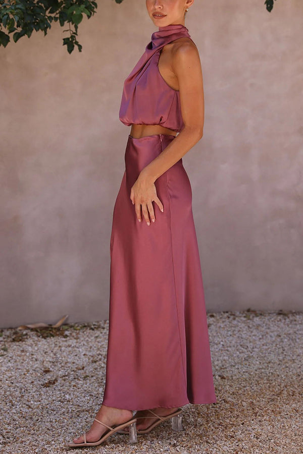 Velira | Ensemble Deux Pièces Satin Pour Femmes