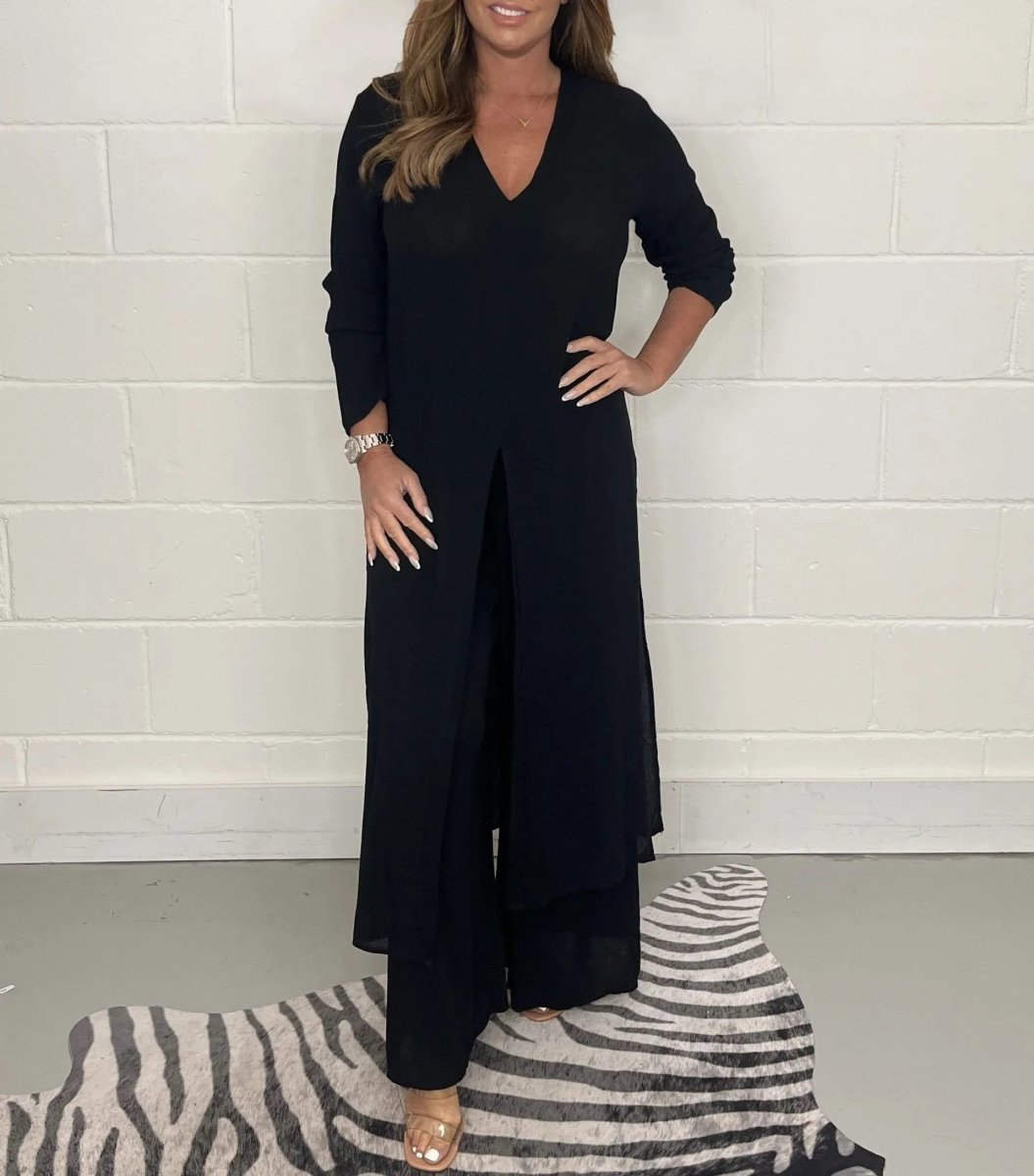 Qyraelle | Ensemble De Tailleur Classy Fente Sur Le Haut pour Femmes