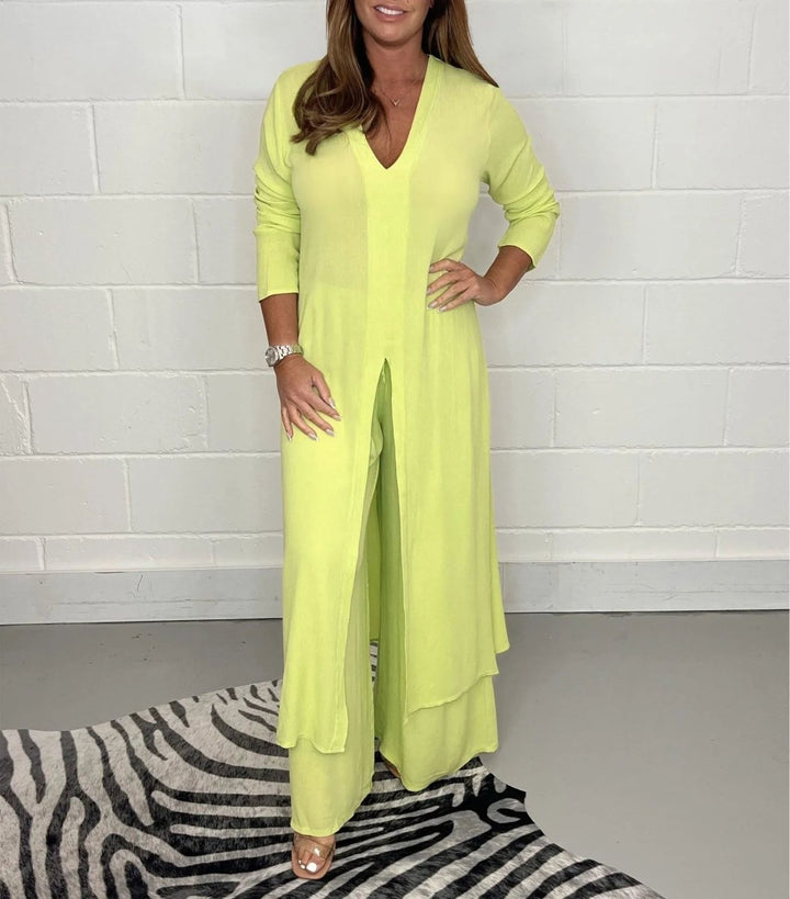 Qyraelle | Ensemble De Tailleur Classy Fente Sur Le Haut pour Femmes