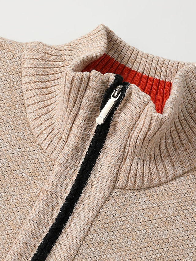 Loro | Pull Stylée en Tricot à Fermeture éclair pour Homme (Conception Italien)