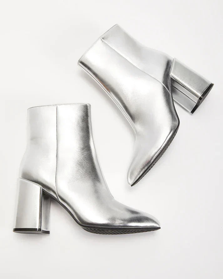 Cleome | Bottines Métallisées Argentées Pour Femmes